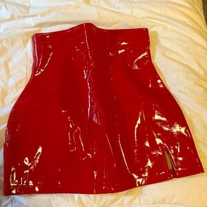 Fashion Brand Company Red Vinyl Skirt